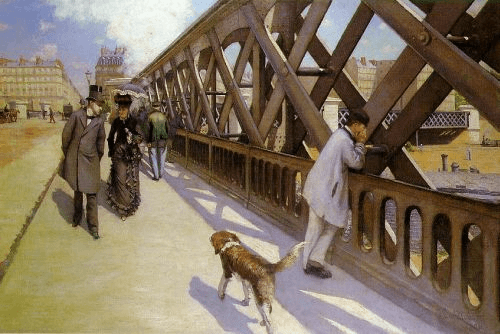 Image : Gustave Caillebotte, Le pont de l’Europe, 1876, Petit Palais, Genève ©. Merci à Mark Harden’s Site.