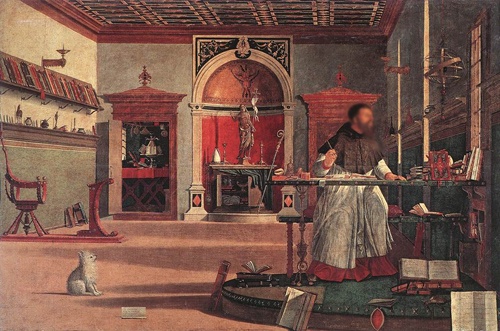 Image : à partir de Carpaccio, Saint-Augustin, 1502.