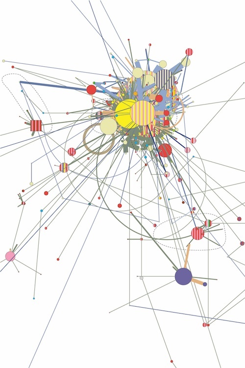 Figure 15: A sample of individuals residing in Paris. Reality still appears very complex when all individuals are put on the same map. (Source: Scalab, 2004. Reproduced with the ex-gratia permission of Boris Beaude).